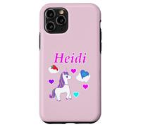 Carcasa para iPhone 11 Pro Camiseta de cumpleaños con diseño de Unicornio para niña con Nombre Heidi