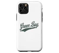 Carcasa para iPhone 11 Pro Camiseta Deportiva clásica con Texto en inglés Green Bay Wisconsin Varsity Script