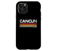 Carcasa para iPhone 11 Pro Cancún México Retro Rayas Vintage Beach Travel Design