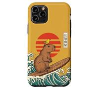 Carcasa para iPhone 11 Pro Capybara Surfing Japonés Gran Ola Kanagawa Ukiyo-e