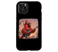 Carcasa para iPhone 11 Pro Cardenal Norteño Guitarra Aves Biólogo Ornitólogo Pájaro