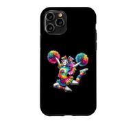 Carcasa para iPhone 11 Pro Cheerleader Pom Poms Colorful Outfit Rainbow Tie Dye