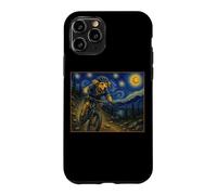 Carcasa para iPhone 11 Pro Ciclismo de montaña Golden Retriever Art Dog en Bike Trail