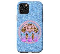 Carcasa para iPhone 11 Pro Círculo a Cuadros con diseño de Leopardo con diseño de Tres Conejos de Easter Vibes
