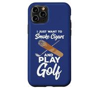 Carcasa para iPhone 11 Pro Cita de Golfista Profesional I Just Want To Smoke Cigars and Play Golf