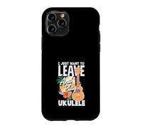 Carcasa para iPhone 11 Pro Cita Divertida de músico I Just Want To Leave and Play Ukelele