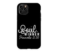 Carcasa para iPhone 11 Pro Cita Motivacional Proverbios 11:30 para Ganadores de Almas
