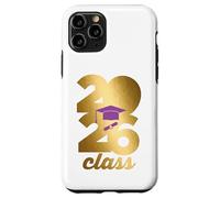 Carcasa para iPhone 11 Pro Class of 2026 Graduation Golden Numbers Cap Diploma