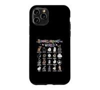 Carcasa para iPhone 11 Pro Conejitos Alrededor del Mundo Razas de Conejos Gráfico Animal Mascota