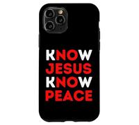 Carcasa para iPhone 11 Pro Conoce a Jesús Conoce la Paz Fe Cristiana Religiosa Navidad