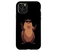 Carcasa para iPhone 11 Pro Cool Beaver Rock On Funny Animal Gafas De Sol Diseño