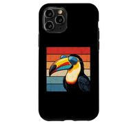 Carcasa para iPhone 11 Pro Cool Tucán Retro Puesta de Sol Vintage Amante de pájaros Desgastados