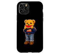 Carcasa para iPhone 11 Pro Cool USA Teddy Bear Eating Watermelon Illustration Graphic