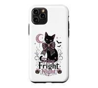 Carcasa para iPhone 11 Pro Coqueta de Gato Negro Feline Fright Night para Halloween