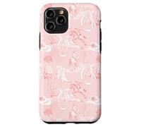Carcasa para iPhone 11 Pro Coral Pink Herradura Bows Cowboy Hat Cowgirl Boots Riding
