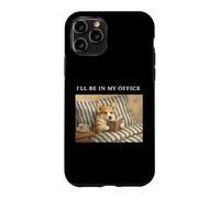 Carcasa para iPhone 11 Pro Corgi I'Ll Be In My Office Bookworm Nerd Reader Leer Vintage