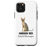 Carcasa para iPhone 11 Pro Cornish Rex Cat Funny Diching Curly Cat Travesuras