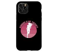 Carcasa para iPhone 11 Pro Correr es mi Terapia Girl Runner Jogger Cardio Retro Sunset
