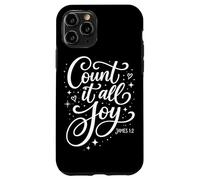 Carcasa para iPhone 11 Pro Count It All Joy James 1:2 Fe Cristiana Oración Religión