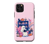 Carcasa para iPhone 11 Pro Cozy Spooky Ghost Reading in Autumn Halloween Teacher Kids