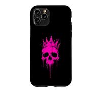 Carcasa para iPhone 11 Pro Cráneo Rosa Coronado Reina Punk Estética Graffiti Art Lover