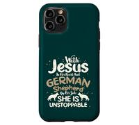 Carcasa para iPhone 11 Pro Cristianismo Jesús Corazón Pastor Alemán a Lado Cristiano