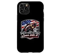 Carcasa para iPhone 11 Pro Cuando la Vida te Lanza una Curva, inclínate en Ella, Motociclista
