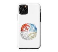 Carcasa para iPhone 11 Pro Cuatro Elementos Dragones Yin Yang Fuego Agua Tierra Aire Regalos