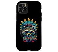 Carcasa para iPhone 11 Pro Cultura Azteca Mexicana Mapache Maya Mitología Arte Indígena
