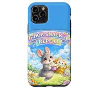 Carcasa para iPhone 11 Pro Cute Bunny Hops Snack Repeat Pastel Spring Huevos Decorativos