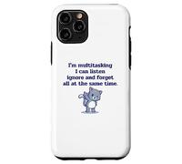 Carcasa para iPhone 11 Pro Cute Cat Multitasking Puedo Escuchar Ignorar Y Olvidar