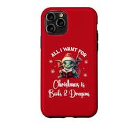 Carcasa para iPhone 11 Pro Cute Dragon Book For All I Want Christmas is Books & Dragons