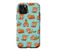 Carcasa para iPhone 11 Pro Cute Funny Kawaii Womens Girls Kids Red Panda Lover Pattern