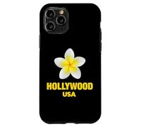Carcasa para iPhone 11 Pro Cute Hollywood USA Tropical Yellow Frangipani Aesthetic Art