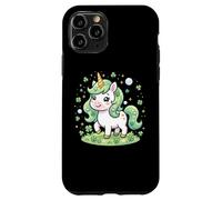 Carcasa para iPhone 11 Pro Cute Unicorn Shamrock St Patricks Day Girls Kids Lepricorn