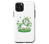 Carcasa para iPhone 11 Pro Cute Unicorn Shamrock St Patricks Day Girls Kids Lepricorn