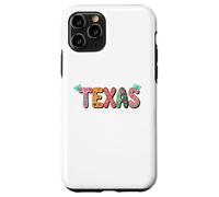 Carcasa para iPhone 11 Pro Cute Vintage Boho Texas State Floral Bubble Women and Girls