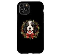Carcasa para iPhone 11 Pro Cute Wreath Christmas Bernedoodle Dog Lover