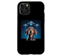 Carcasa para iPhone 11 Pro Dachshund Dog Alien UFO Dachshund Decoración Niños Divertido Dachshund