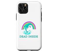 Carcasa para iPhone 11 Pro Dead Inside Funny Dolphin Rainbow