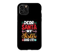 Carcasa para iPhone 11 Pro Dear Santa My Sister Did It Funny Christmas Boys Kids