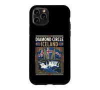Carcasa para iPhone 11 Pro Diamond Circle Islandia Cascadas Ruta Escénica Vintage