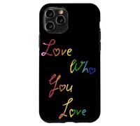 Carcasa para iPhone 11 Pro Diseño de guión Rainbow Love Who You