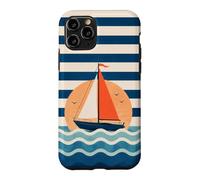 Carcasa para iPhone 11 Pro Diseño de Rayas náuticas navegando hacia el Atardecer