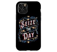 Carcasa para iPhone 11 Pro Diseño de tipografía Vintage con Cita Motivacional de Aprovechar el día