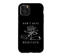Carcasa para iPhone 11 Pro Diseño Divertido para Instructor de Yoga con Texto en inglés Don't Hate, Meditate