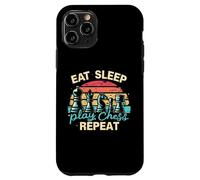 Carcasa para iPhone 11 Pro Divertida Camiseta Eat Sleep Play Chess Repeat para un Jugador de ajedrez