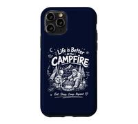 Carcasa para iPhone 11 Pro Divertida fogata Vintage de Bigfoot Alien para Acampar con Forma de Sasquatch