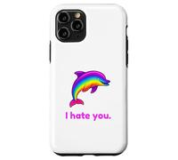 Carcasa para iPhone 11 Pro Divertido delfín arcoíris I Hate You