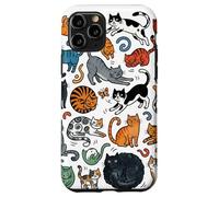 Carcasa para iPhone 11 Pro Divertido Gato Doodle Patrón Colorido Amante De Las Mascotas